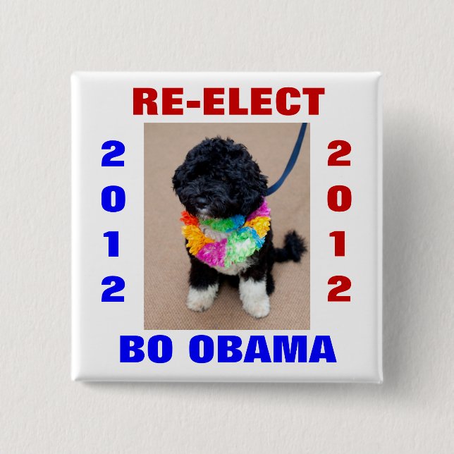 BADGE CARRÉ 5 CM LA BO OBAMA 2012 (Devant)