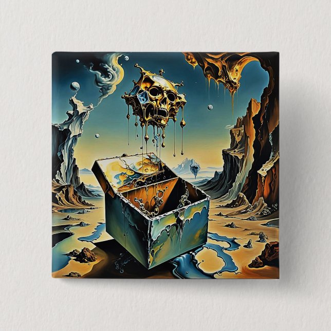 Badge Carré 5 Cm La boîte de Pandore (Devant)