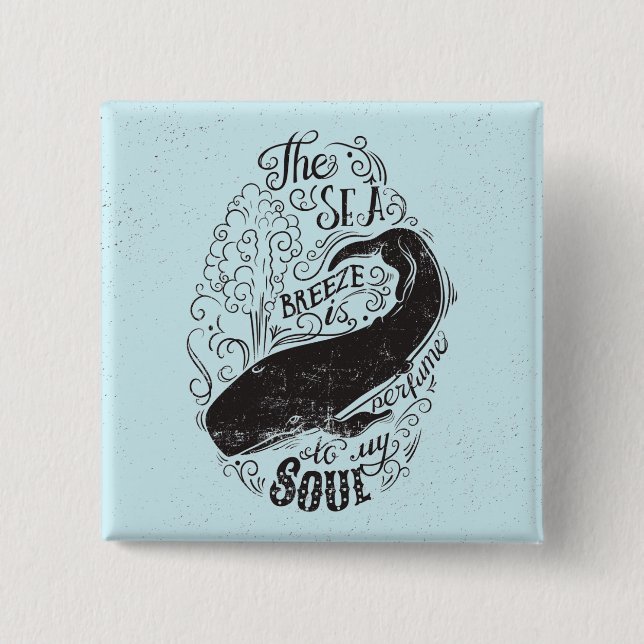 Badge Carré 5 Cm La brise marine est parfum (Devant)