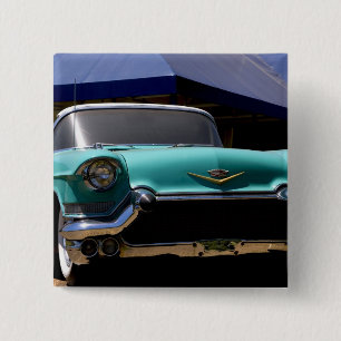 Badge Carré 5 Cm La Cadillac décapotable verte d'Elvis Presley à