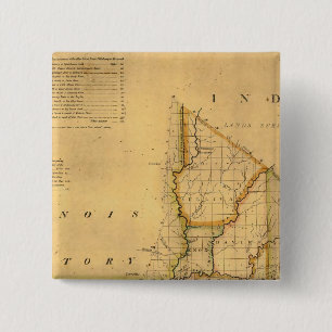 Badge Carré 5 Cm La carte de l'état de l'Indiana par Shelton et Ke