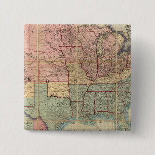 Badge Carré 5 Cm La carte ferroviaire et militaire de Colton
