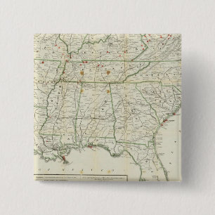 Badge Carré 5 Cm La carte historique de la guerre