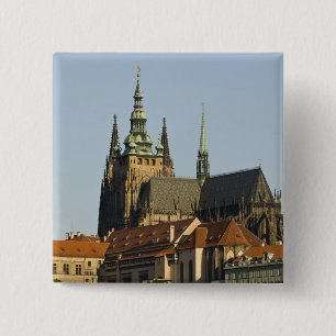 Badge Carré 5 Cm La cathédrale Saint-Guy et le château de Prague, l