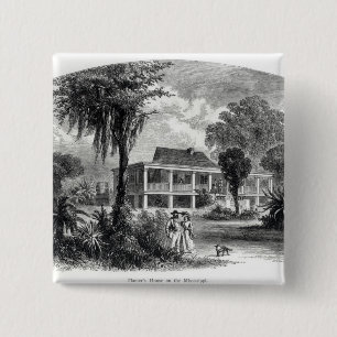 Badge Carré 5 Cm La Chambre du planteur sur le Mississippi