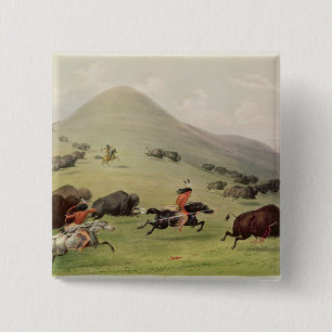 Badge Carré 5 Cm La chasse de Buffalo, c.1832
