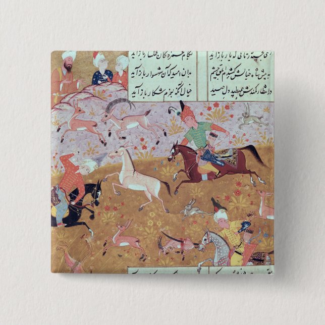 Badge Carré 5 Cm La chasse royale (Devant)