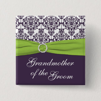 Badge Carré 5 Cm La chaux et le pourpre Damas grand-mère de la cham