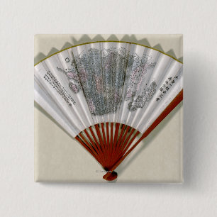 Badge Carré 5 Cm La Chine face à une carte fantaisiste