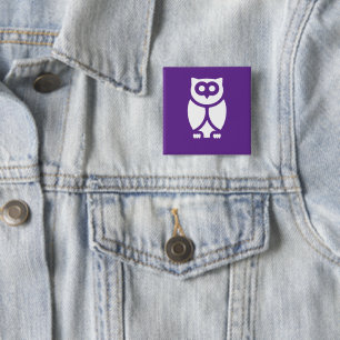 Badge Carré 5 Cm La Chouette Sage