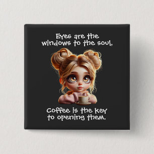 Badge Carré 5 Cm La Clé Est Le Café