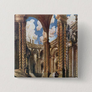 Badge Carré 5 Cm La conception de paysage pour les fiançailles, du