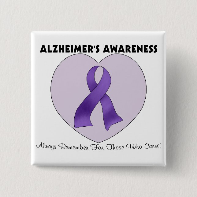 Badge Carré 5 Cm La conscience d'Alzheimer (Devant)
