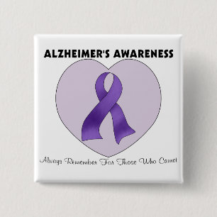 Badge Carré 5 Cm La conscience d'Alzheimer