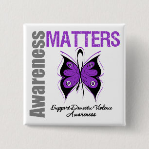 Badge Carré 5 Cm La conscience importe violence familiale
