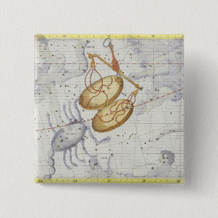 Badge Carré 5 Cm La constellation de Balance, plaquent 7 du 'atlas