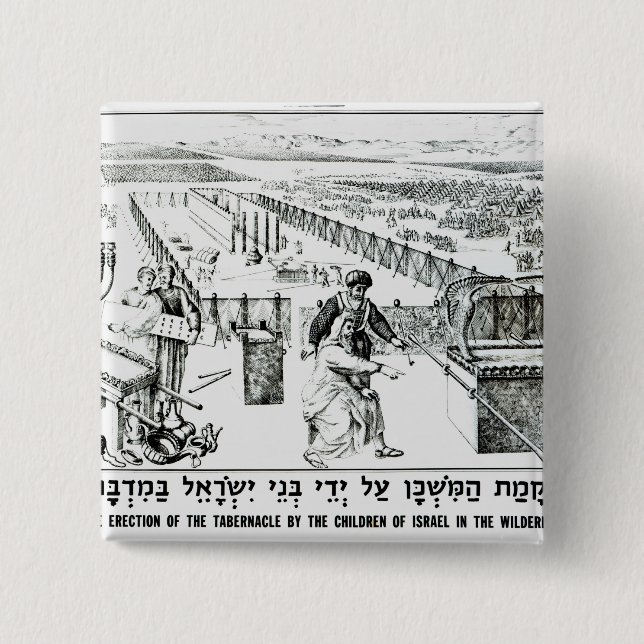 Badge Carré 5 Cm La construction du tabernacle (Devant)