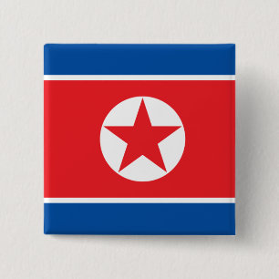 Badge Carré 5 Cm la Corée du nord