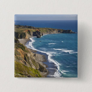 Badge Carré 5 Cm La côte de Big Sur en Californie, États-Unis