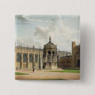 Badge Carré 5 Cm La cour de l'université de trinité, Cambridge, d