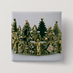 Badge Carré 5 Cm La couronne de St Louis, 13ème siècle