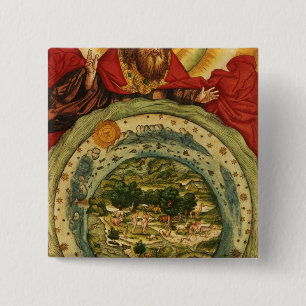 Badge Carré 5 Cm La création, de la bible de Luther, c.1530