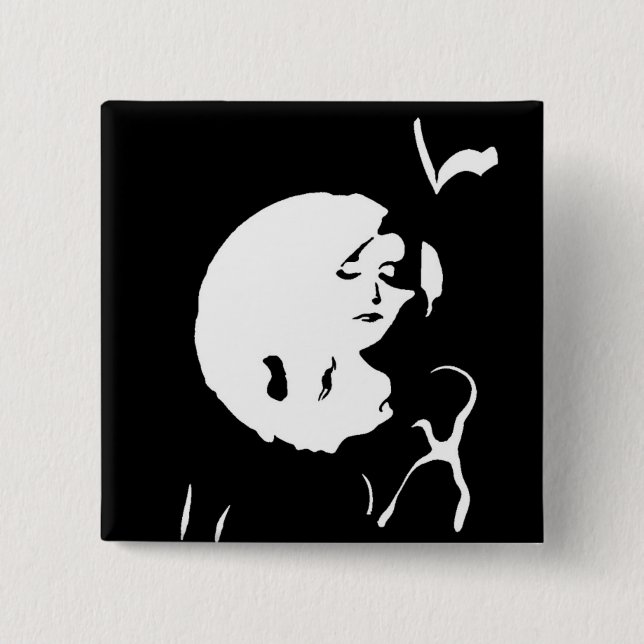 Badge Carré 5 Cm La Dame (Devant)