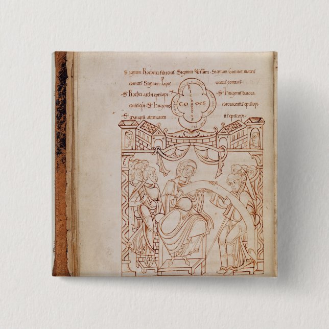 Badge Carré 5 Cm La donation à Gonnor (Devant)