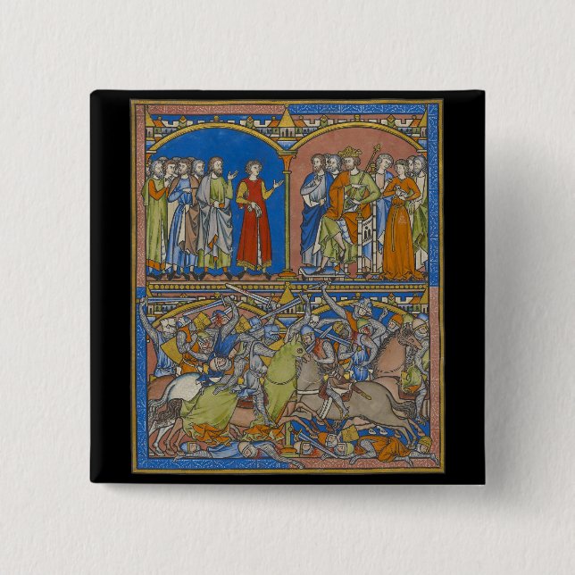 Badge Carré 5 Cm La dot de Michal, une bataille sanglante (Devant)