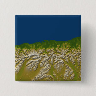 Badge Carré 5 Cm La faille alpine le long de la côte ouest