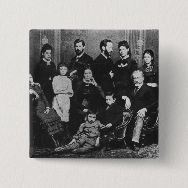 Badge Carré 5 Cm La famille de Freud, c.1876 (Devant)