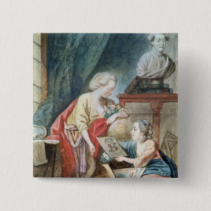 Badge Carré 5 Cm La famille de Necker en 1780