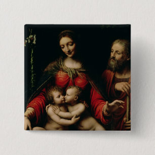Badge Carré 5 Cm La famille sainte avec le St John infantile