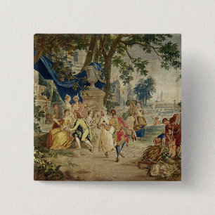 Badge Carré 5 Cm La fête de village après D.Teniers