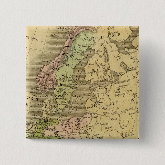 Badge Carré 5 Cm La feuille de route de l'Europe (Devant)