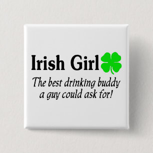 Badge Carré 5 Cm La fille irlandaise le meilleur ami potable un
