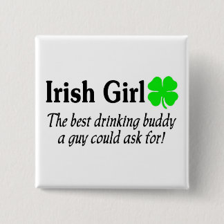 Badge Carré 5 Cm La fille irlandaise le meilleur ami potable un