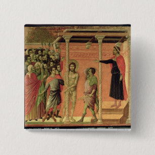 Badge Carré 5 Cm La flagellation, du retable de Maesta