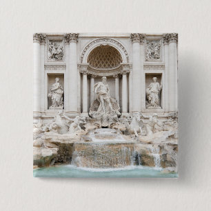 Badge Carré 5 Cm La fontaine de TREVI (Italien : Fontana di Trevi)