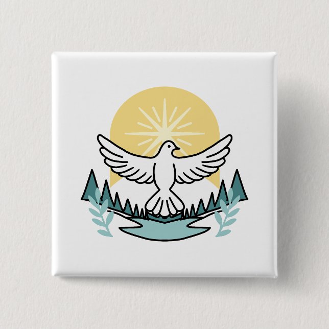 Badge Carré 5 Cm La force spirituelle en Dieu - L'épanouissement de (Devant)