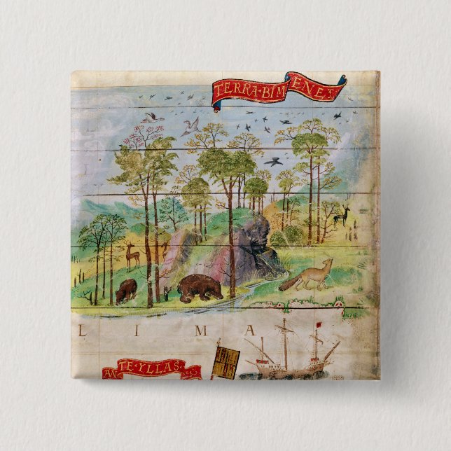 Badge Carré 5 Cm La forêt canadienne (Devant)