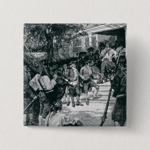 Badge Carré 5 Cm La foule de Shays en possession d'un tribunal