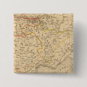 Badge Carré 5 Cm La France après la mort de Clothaire 1er