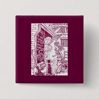 Badge Carré 5 Cm La fumée de bordage indique la porte mystérieuse