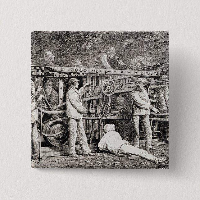 Badge Carré 5 Cm La galerie avancée du côté français du lundi (Devant)