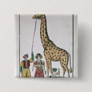 Badge Carré 5 Cm La girafe présente au roi de Pasha de