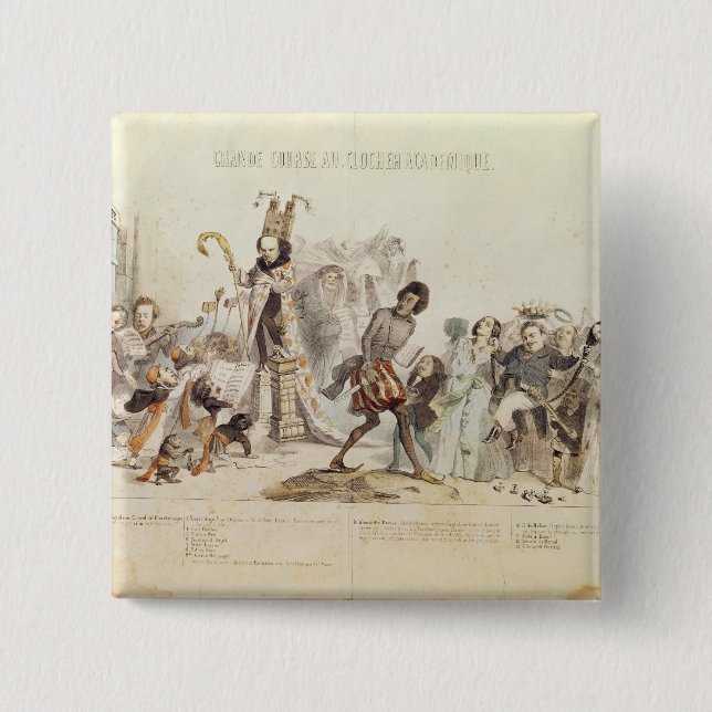 Badge Carré 5 Cm La grande concurrence scolaire (Devant)