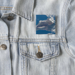 Badge Carré 5 Cm La Grande Île D'Hawaï Et Ses Montagnes
