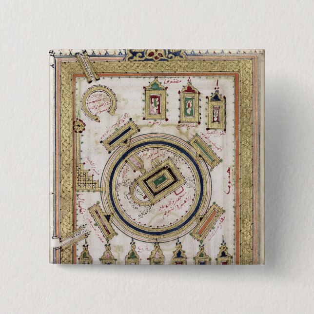 Badge Carré 5 Cm La grande mosquée de Mecque (Devant)