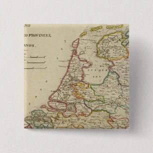 Badge Carré 5 Cm La Hollande Ou Les Sept Provinces Unis